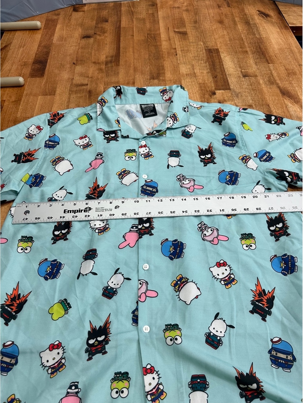 My Hero Academia x Hello Kitty & Friends Blue Button-Up Shirt XL Polyester - Picture 3 of 7